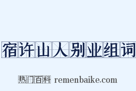 宿许山人别业组词是什么意思的图片